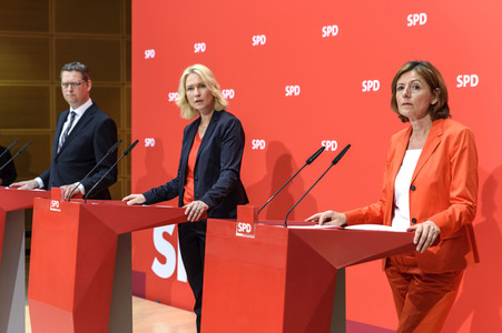 Pressekonferenz der SPD zur Nachfolge Andrea Nahles in Berlin