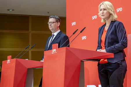 Pressekonferenz der SPD zur Nachfolge Andrea Nahles in Berlin