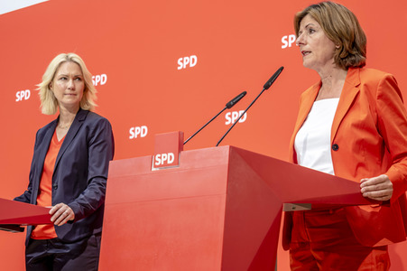 Pressekonferenz der SPD zur Nachfolge Andrea Nahles in Berlin