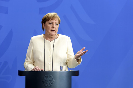 Pressekonferenz mit Angela Merkel und Mette Frederiksen in Berlin