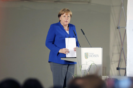 Angela Merkel beim Frauennetzwerktreffen in Dresden
