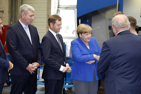 Angela Merkel im Siemens-Werk Görlitz