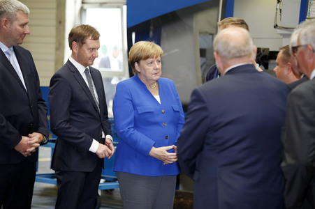Angela Merkel im Siemens-Werk Görlitz