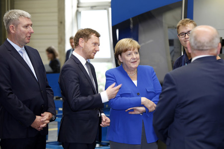 Angela Merkel im Siemens-Werk Görlitz