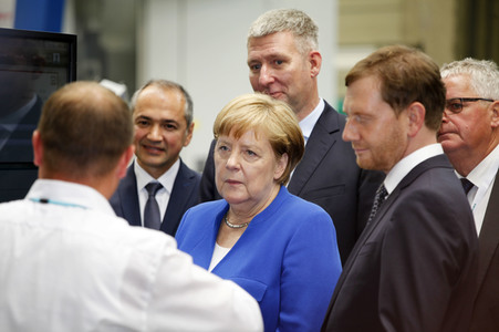 Angela Merkel im Siemens-Werk Görlitz