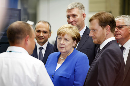 Angela Merkel im Siemens-Werk Görlitz