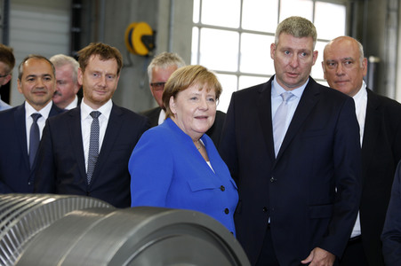 Angela Merkel im Siemens-Werk Görlitz