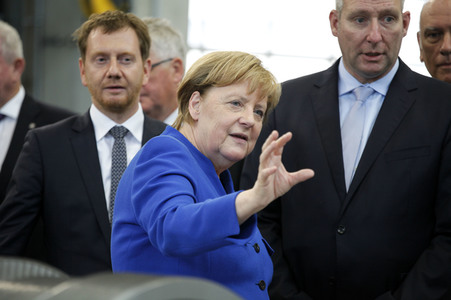 Angela Merkel im Siemens-Werk Görlitz