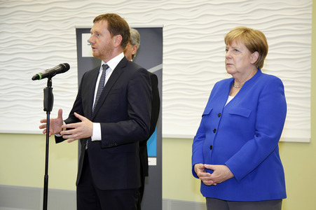 Angela Merkel im Siemens-Werk Görlitz