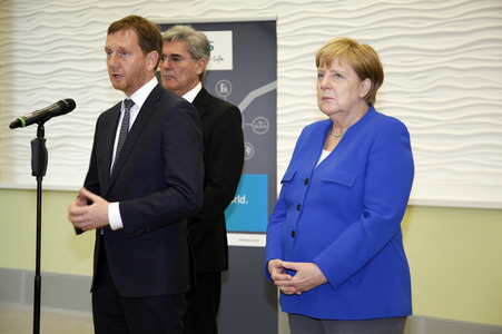 Angela Merkel im Siemens-Werk Görlitz