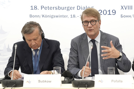 Pressekonferenz zum Petersburger Dialog 2019 in Königswinter