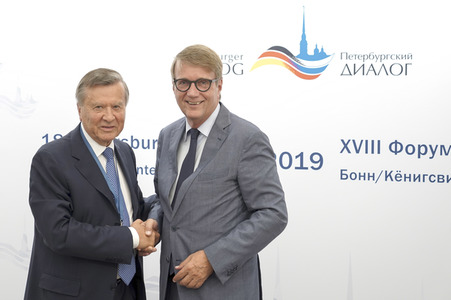 Pressekonferenz zum Petersburger Dialog 2019 in Königswinter