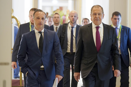 Pressekonferenz mit Heiko Maas und Sergei Lawrow in Königswinter