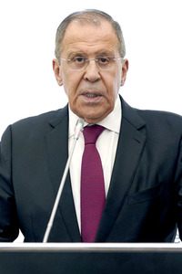 Pressekonferenz mit Heiko Maas und Sergei Lawrow in Königswinter