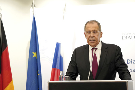 Pressekonferenz mit Heiko Maas und Sergei Lawrow in Königswinter