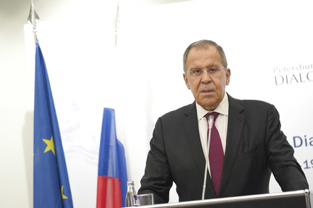Pressekonferenz mit Heiko Maas und Sergei Lawrow in Königswinter