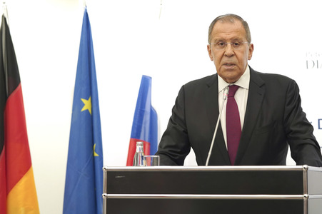 Pressekonferenz mit Heiko Maas und Sergei Lawrow in Königswinter