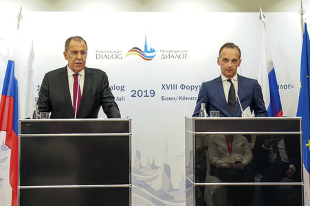 Pressekonferenz mit Heiko Maas und Sergei Lawrow in Königswinter