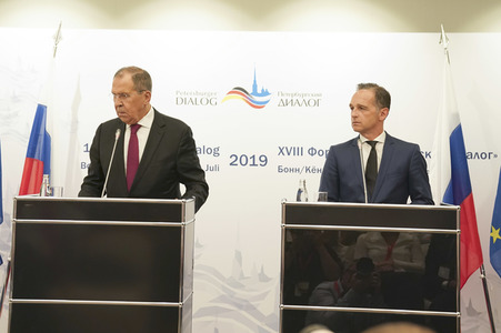 Pressekonferenz mit Heiko Maas und Sergei Lawrow in Königswinter