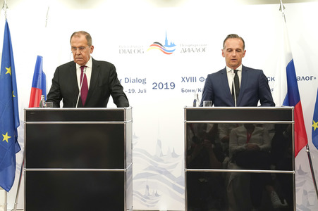 Pressekonferenz mit Heiko Maas und Sergei Lawrow in Königswinter