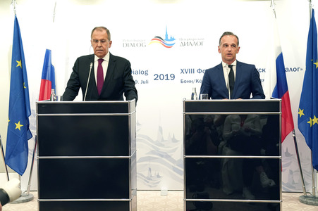 Pressekonferenz mit Heiko Maas und Sergei Lawrow in Königswinter