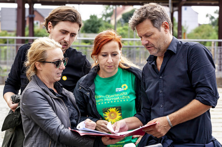 Wahlkampfveranstaltung von Bündnis 90/Die Grünen in Hoyerswerda