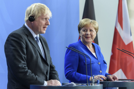 Pressekonferenz von Angela Merkel und Boris Johnson in Berlin