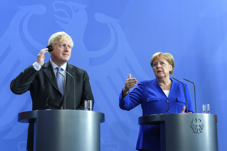 Pressekonferenz von Angela Merkel und Boris Johnson in Berlin