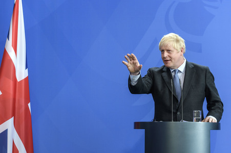 Pressekonferenz von Angela Merkel und Boris Johnson in Berlin