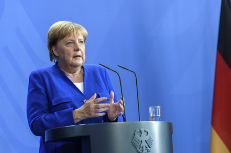Pressekonferenz von Angela Merkel und Boris Johnson in Berlin