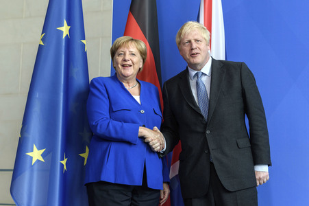 Pressekonferenz von Angela Merkel und Boris Johnson in Berlin