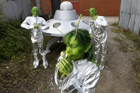 GEEK ART: Kleine grüne Männchen / Little Green Men Bodypainting