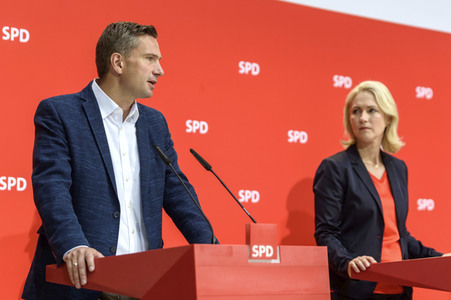 Pressekonferenz der SPD nach den Landtagswahlen in Brandenburg und Sachsen in Berlin