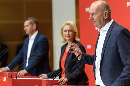 Pressekonferenz der SPD nach den Landtagswahlen in Brandenburg und Sachsen in Berlin