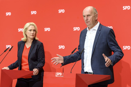 Pressekonferenz der SPD nach den Landtagswahlen in Brandenburg und Sachsen in Berlin