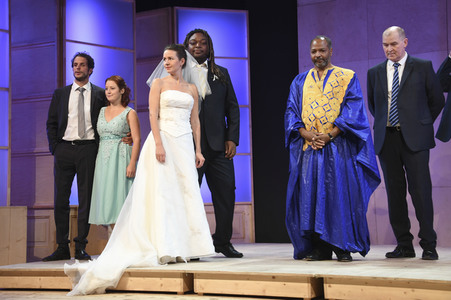 Theaterprobe 'Monsieur Claude und seine Töchter' in München