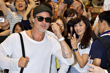 Ankunft von Brad Pitt in Narita