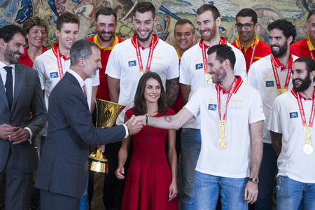 Empfang für das spanische Basketball-Team in Madrid