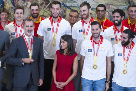 Empfang für das spanische Basketball-Team in Madrid