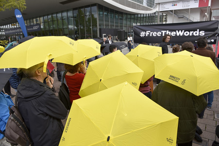 Mahnwache FreeHongKong auf der Frankfurter Buchmesse 2019