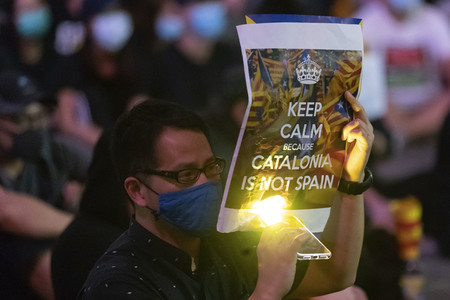 Solidaritätsdemo für Katalonien in Hongkong