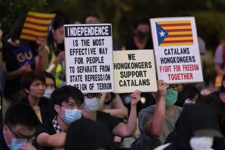 Solidaritätsdemo für Katalonien in Hongkong