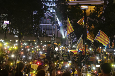 Solidaritätsdemo für Katalonien in Hongkong
