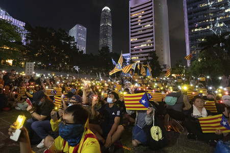 Solidaritätsdemo für Katalonien in Hongkong