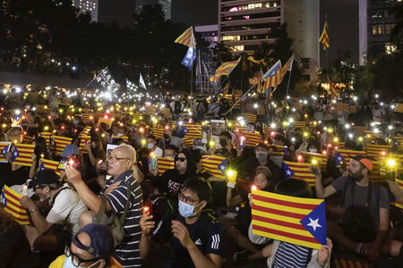 Solidaritätsdemo für Katalonien in Hongkong