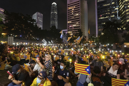 Solidaritätsdemo für Katalonien in Hongkong