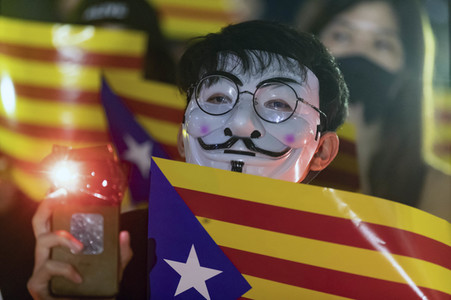 Solidaritätsdemo für Katalonien in Hongkong