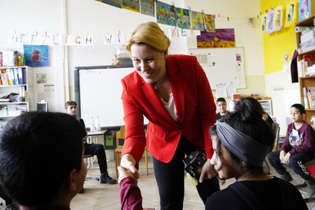 Lesestunde mit Bundesfamilienministerin Franziska Giffey in Berlin