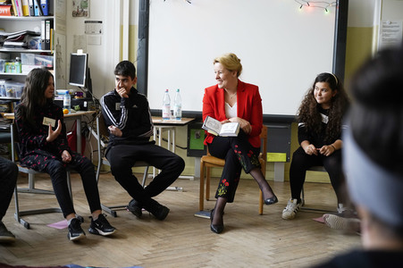 Lesestunde mit Bundesfamilienministerin Franziska Giffey in Berlin