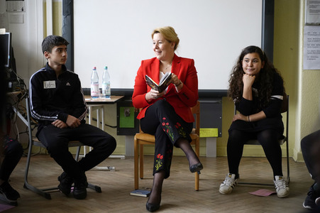 Lesestunde mit Bundesfamilienministerin Franziska Giffey in Berlin